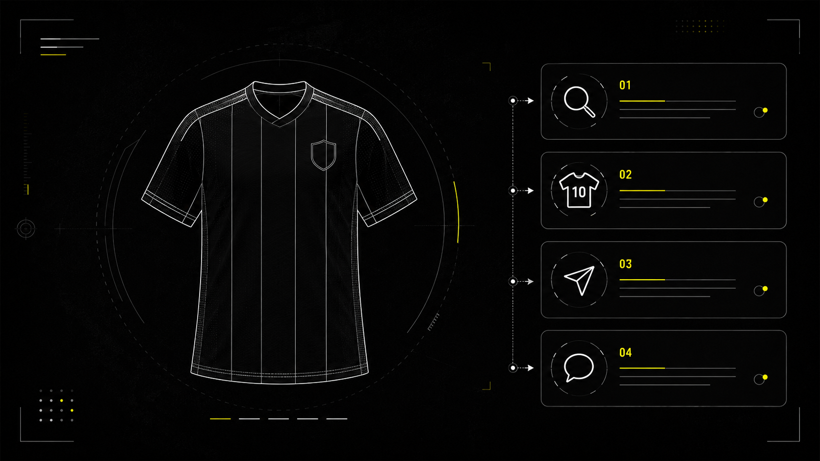 Illustration technique d'un maillot et des étapes de commande