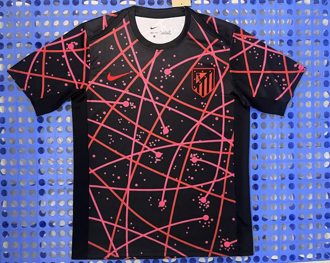 Maillot pré-match Atlético Madrid (noir, rouge) 2025-2026