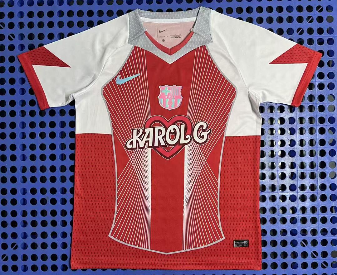 Maillot FC Barcelone — cœur (blanc, rouge) 2025-2026