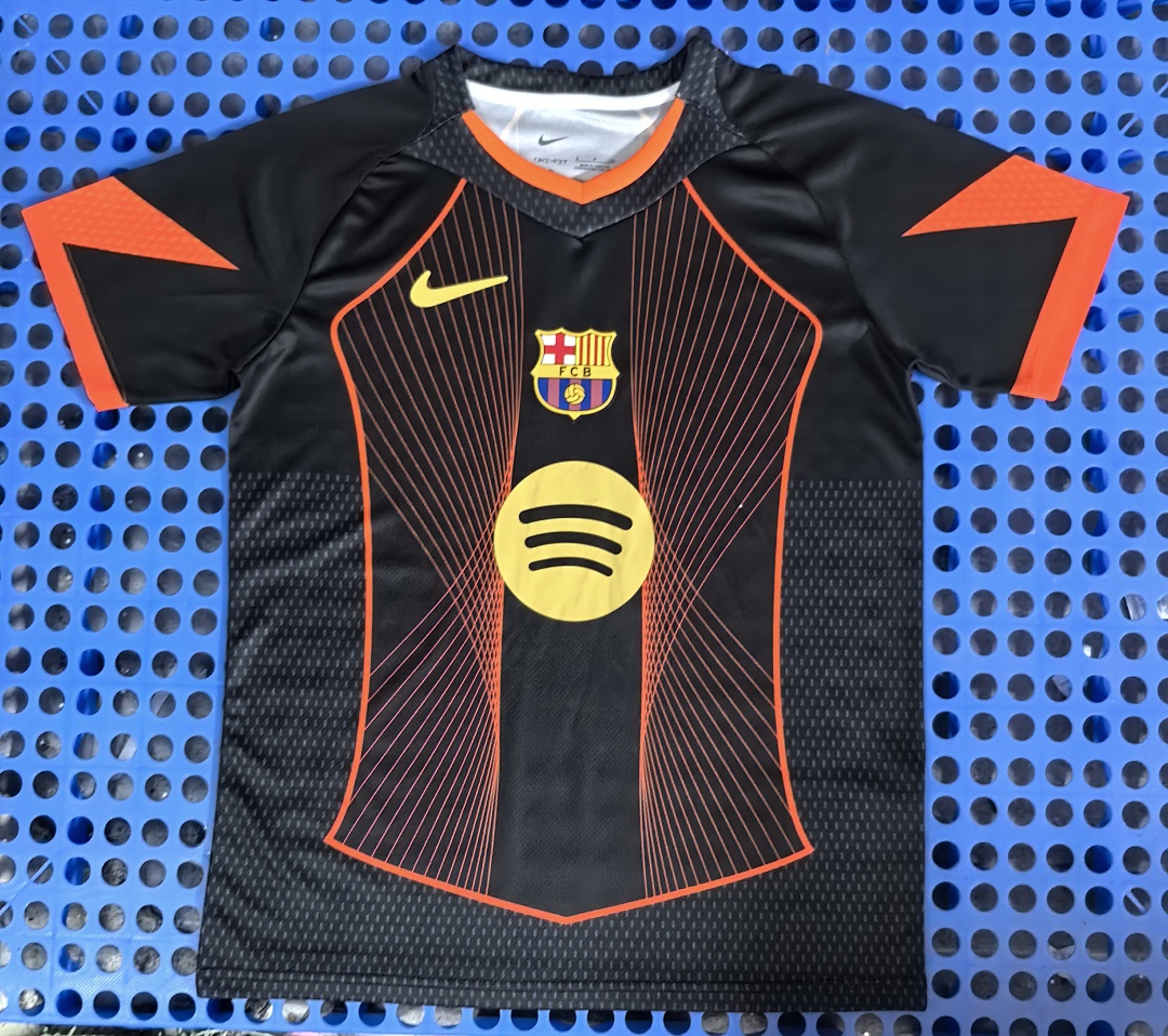 Maillot FC Barcelone — concept (orange, noir) 2025-2026