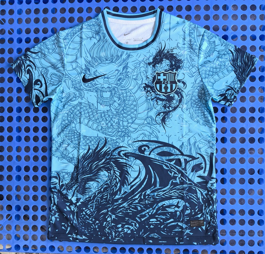 Maillot FC Barcelone — dragon (turquoise, noir) 2025-2026