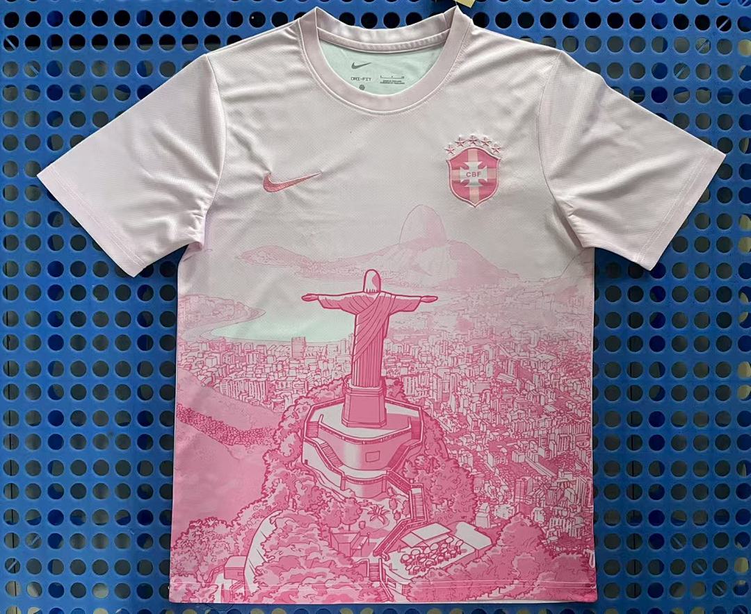 Maillot Brésil — Christ Rédempteur (rose) 2025-2026