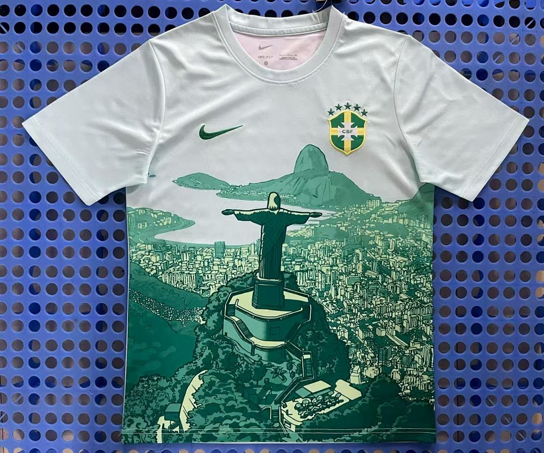 Maillot Brésil — Christ Rédempteur (vert) 2025-2026 — modèle 2