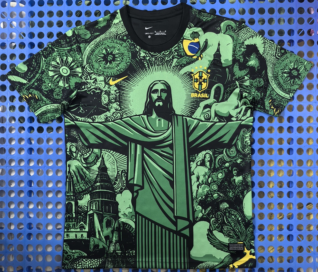 Maillot Brésil — Christ Rédempteur (vert) 2025-2026