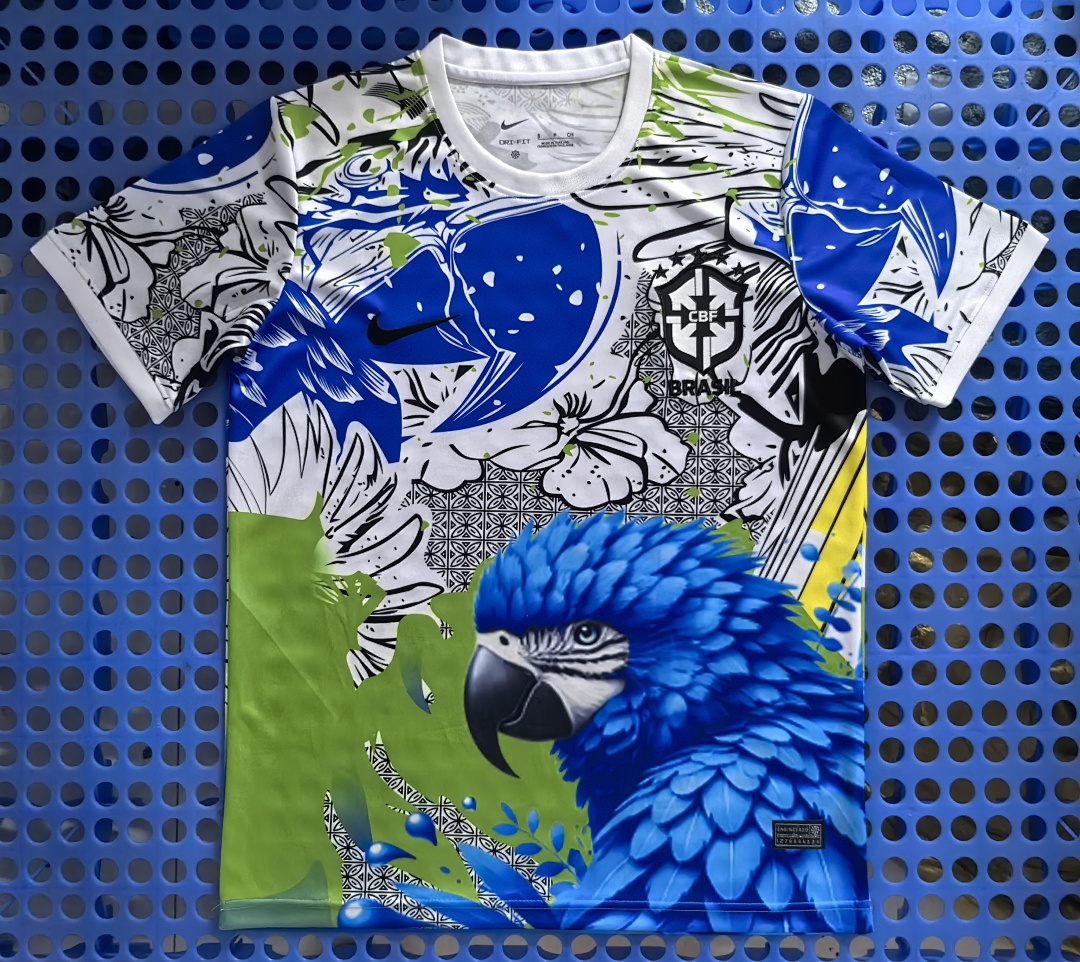 Maillot Brésil — perroquet (bleu) 2025-2026