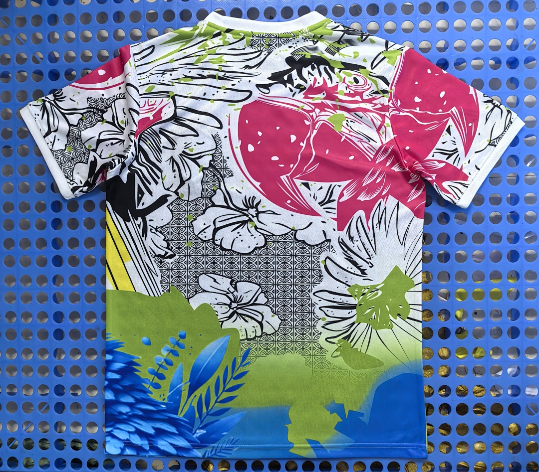 Maillot Brésil — perroquet (bleu, rose) 2025-2026 — dos