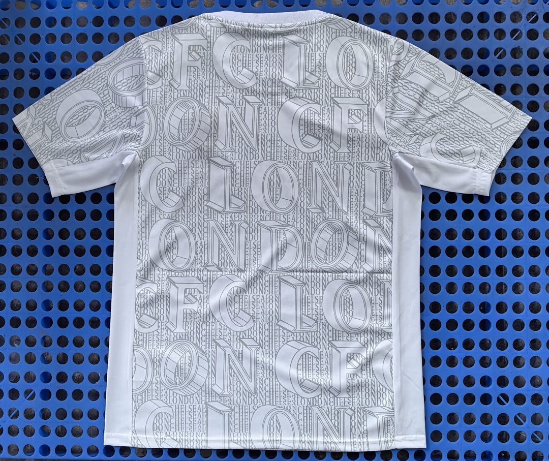 Maillot pré-match Chelsea (blanc) 2025-2026 — dos