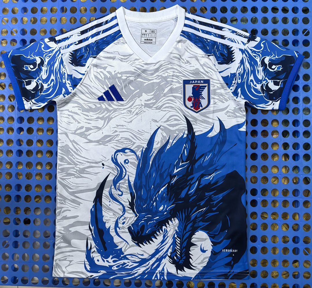 Maillot Japon — dragon (blanc, bleu) 2025-2026