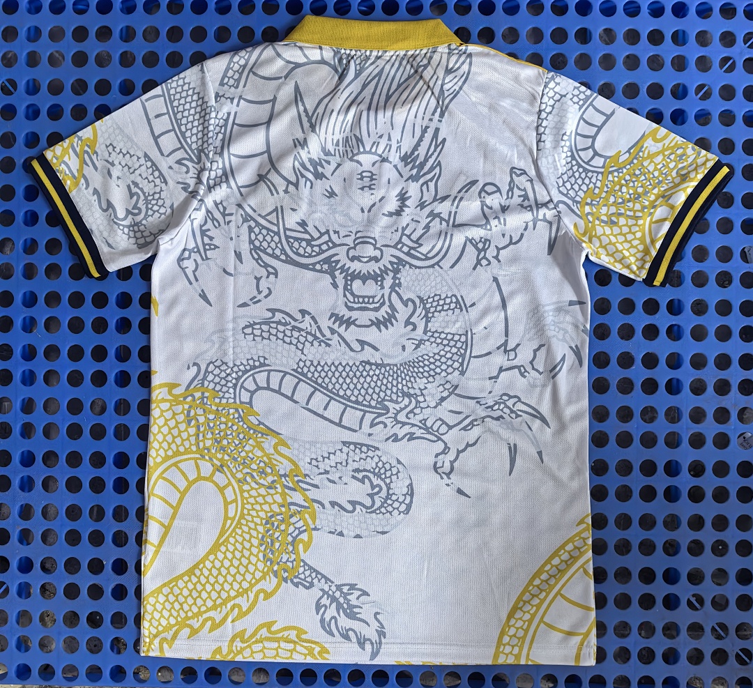 Polo Real Madrid — dragon (blanc, jaune) 2025-2026 — dos