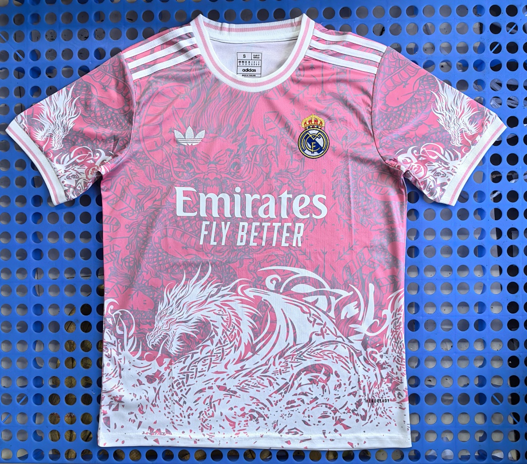 T-shirt Real Madrid — dragon (rose, blanc) 2025-2026